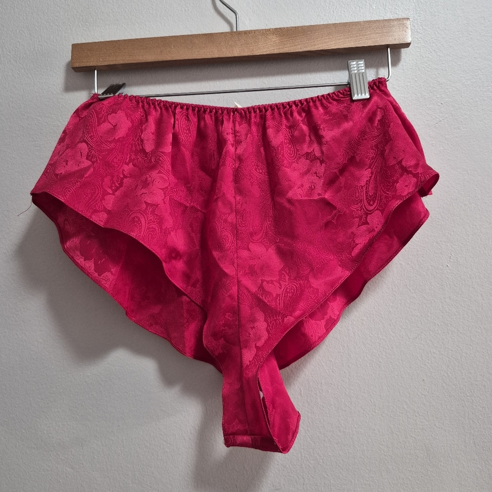 Vintage Victoria's Secret Gold Label Satin Pink Pajama Shorts Cheeky Small
